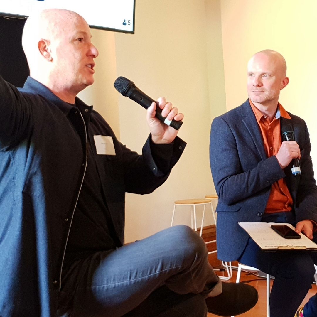 Facilitator Paul Mayers and keynote speaker Jacob Boehme